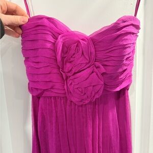 Fuchsia Long Strapless Dress